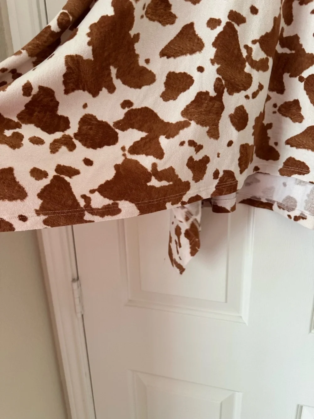 Jodifle Brown & White Cow Print Poncho Top - Picture 3 of 6